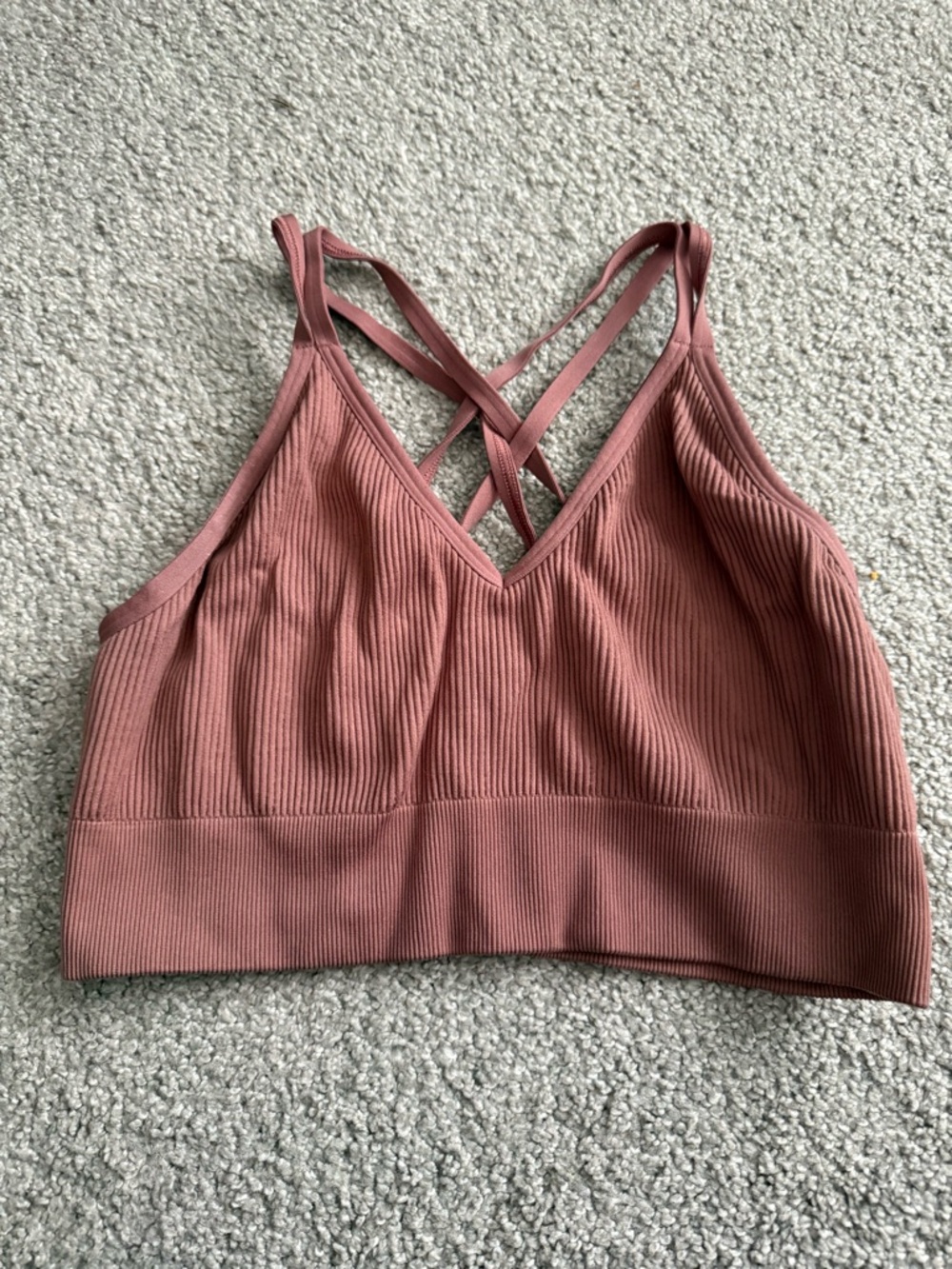 aerie Ribbed Bralette in Dusty Rose Pink